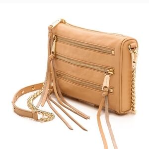 Rebecca Minkoff Beige Crossbody Bag with Gold Accents
